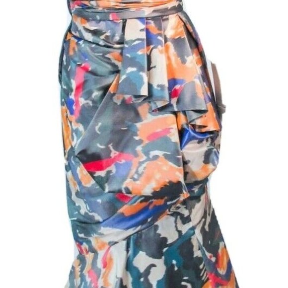 °$7,500 OSCAR DELA RENTA SILK FLORAL MULTI COLOR RUNWAY GOWN US 4 M - Picture 6 of 11